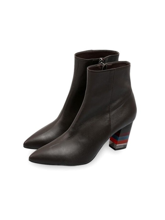 blue red point heel ankle boots (Brown)