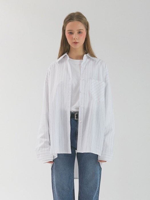 Pin Stripe Shirt_(white)