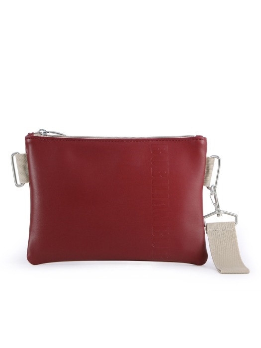 Strap Leather Clutch _ Red