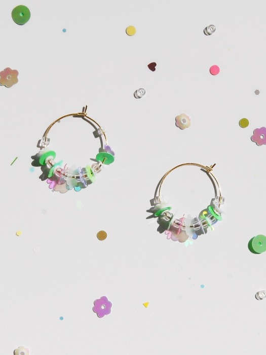 sunny green ring earrings