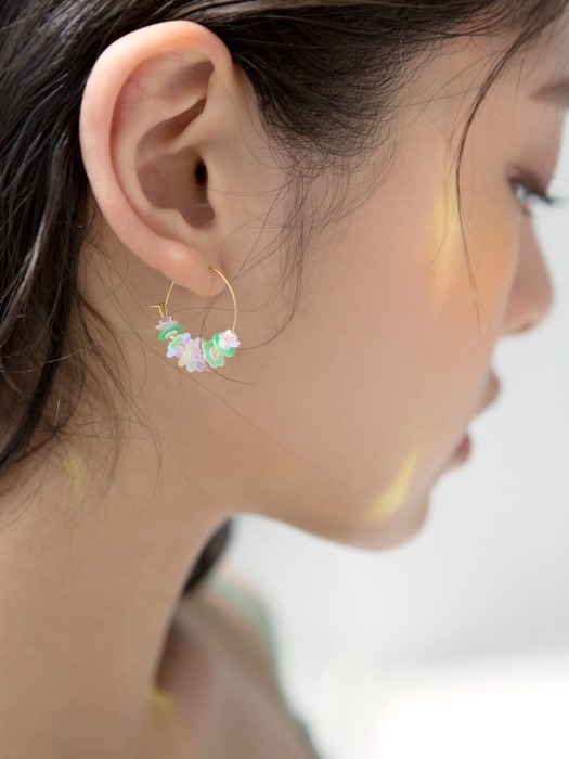 sunny green ring earrings