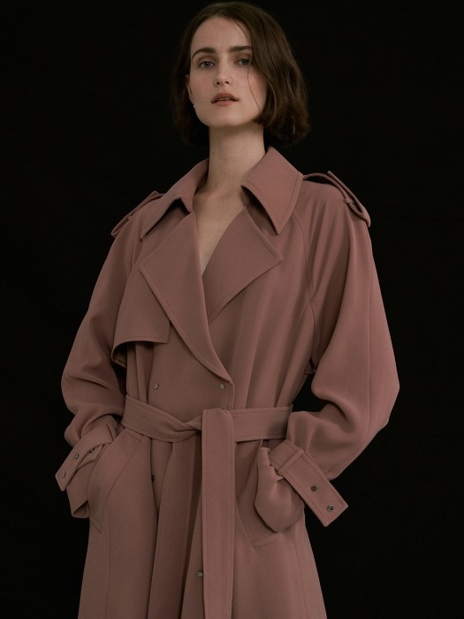 OVERSIZED RAGLAN TRENCH COAT (LIGHT CAMEL)