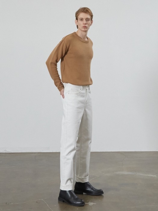Garment Dyed Denim Pants (Off White)