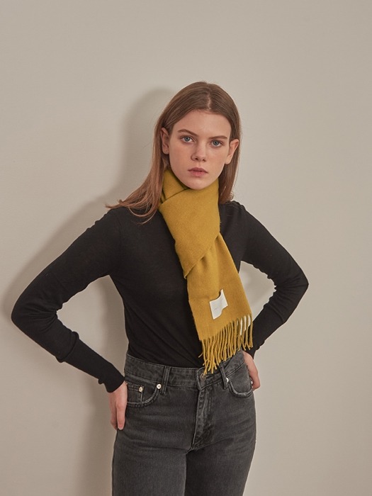 LAMBS WOOL 100 MUFFLER [MUSTARD]