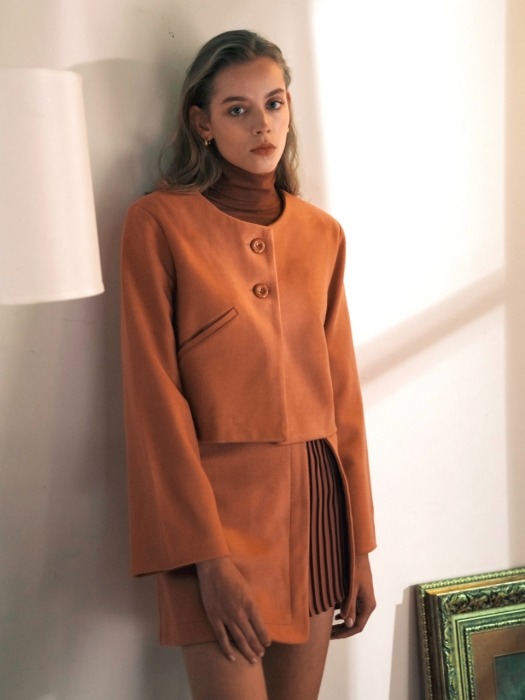 colette cropped jacket (orange rust)