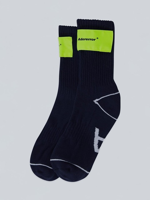 Diagonal patch socks Noir
