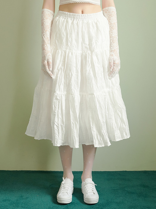Tiered Kangkang Skirt[White]