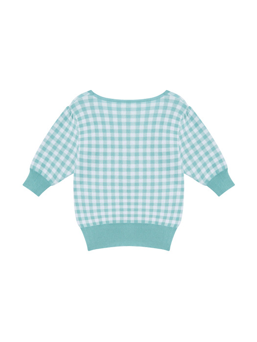 CHECK KNIT TOP / MINT