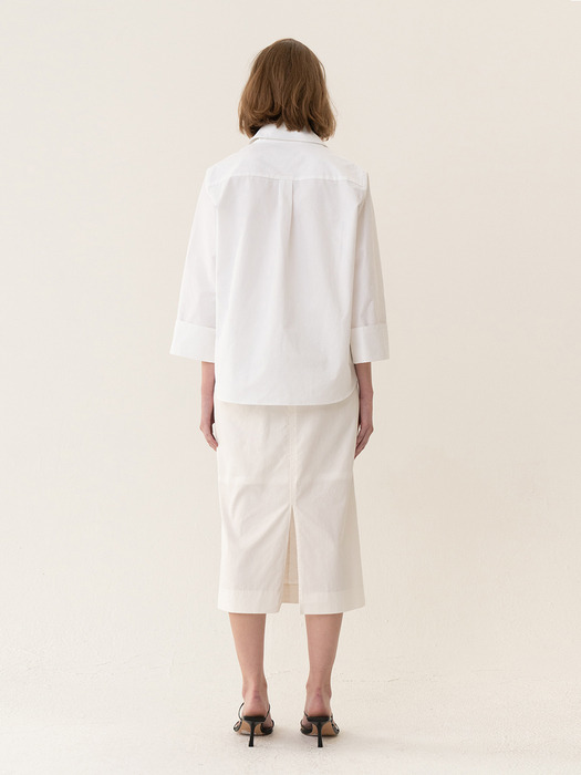 [ESSENTIAL] Cotton Wide Shirts White