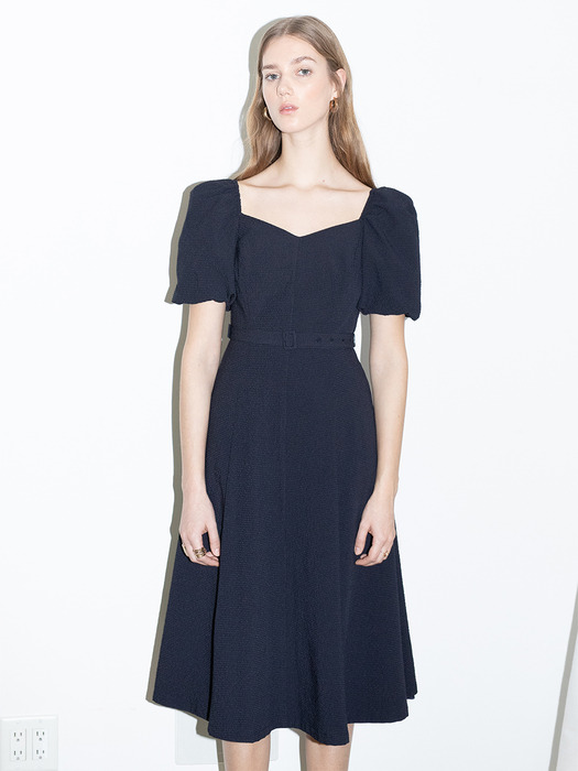 [20SS] RODEO DRIVE Square neck A line dress  (Deep navy)