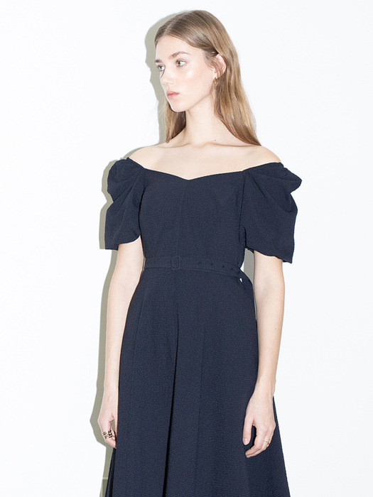 [20SS] RODEO DRIVE Square neck A line dress  (Deep navy)