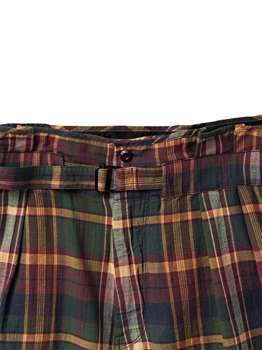 TROPICAL WIDE SHORTS / OLIVE MULTI CHECK