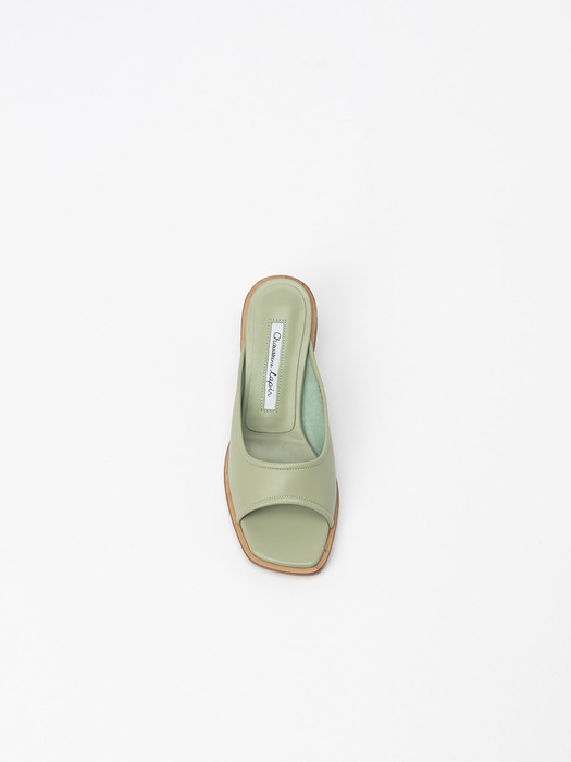 Souple Soft Mule Slides in Lime Green