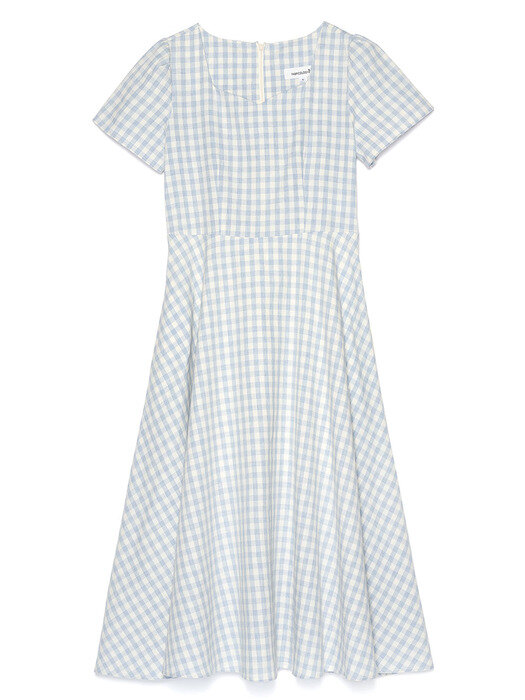 Heart Neck Dress-Baby Blue