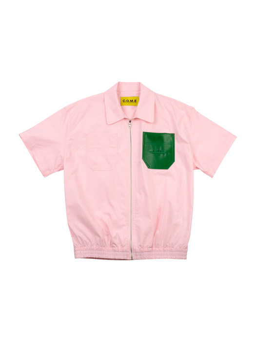 Short Sleeve Bomber Jacket (Pink)