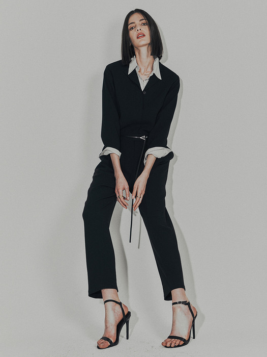 [Drama Signature] Open Collar Tailored Jumpsuit