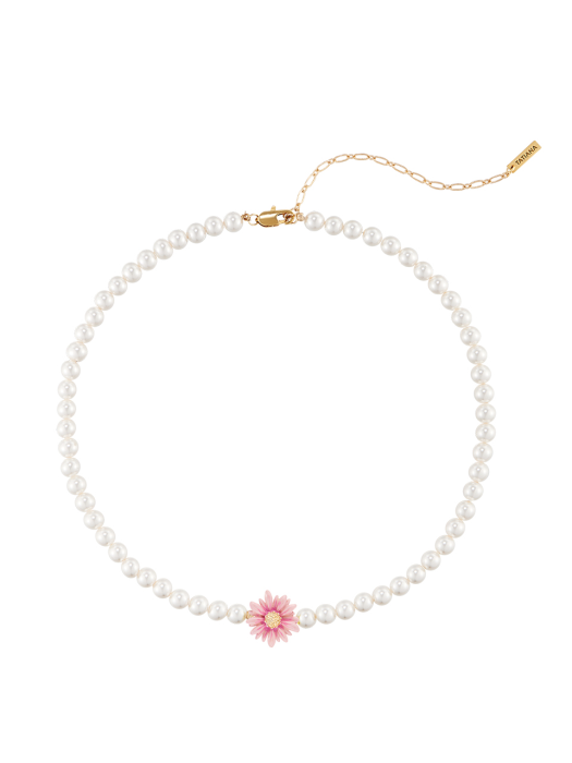 COLOR DAISY PEARL CHOKER NECKLACE (7COLOR)_NZ1054