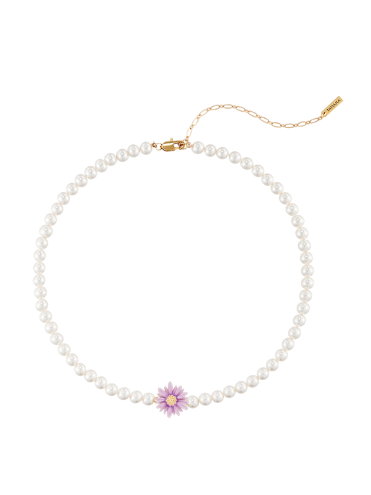 COLOR DAISY PEARL CHOKER NECKLACE (7COLOR)_NZ1054