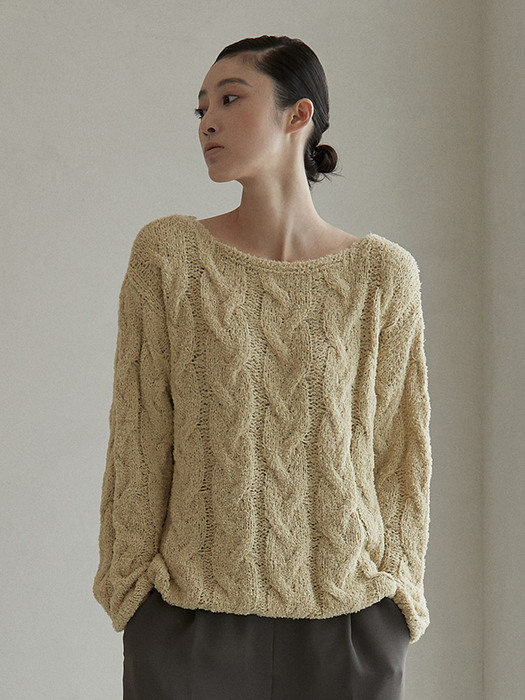 V. twist knit (lime)