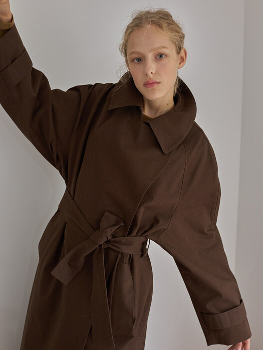 LTG5 BELTED COAT(BROWN)