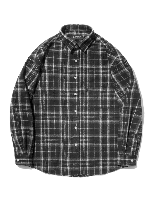 SP Loose Fit Muse Check Shirts-Black