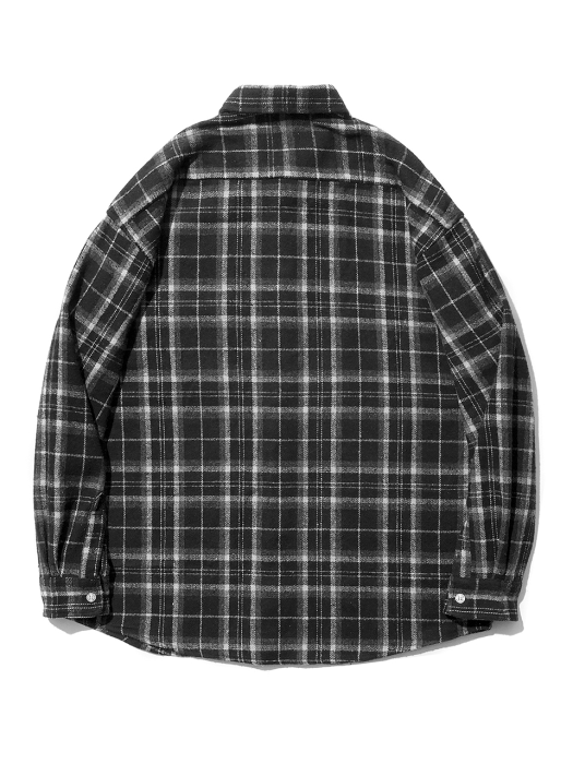 SP Loose Fit Muse Check Shirts-Black