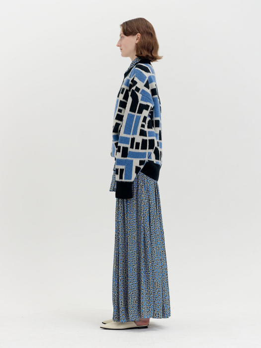 QORI Patterned Knit Pullover - Blue Multi