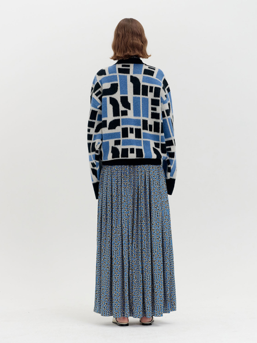 QORI Patterned Knit Pullover - Blue Multi