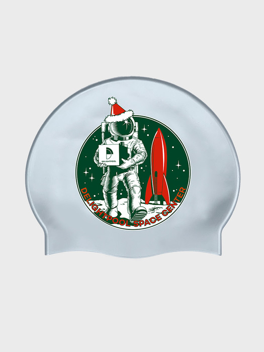 Winter holiday in Space swim cap - Silver  