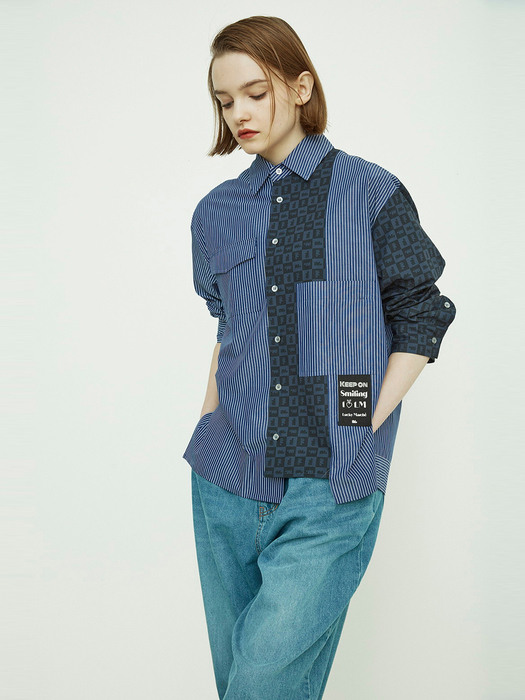 Check and Stripe Shirt_QUSAX21110NYD