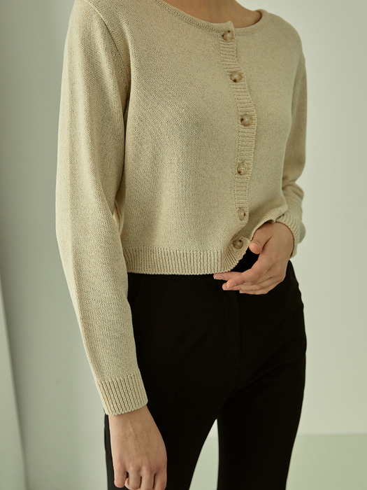 Soft Linen 2-way Cardigan (Beige)