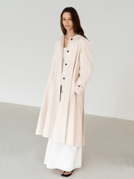 BELTED COTTON TRENCH COAT (CREAM)