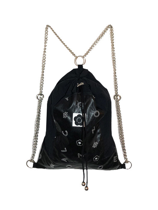 LOGO PLAY FAKE LEATHER CHAIN BACKPACK