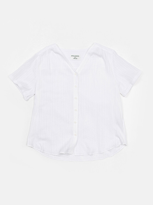 Shirring half blouse-white							