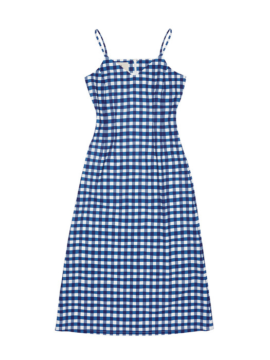 [N]SANTA BARBARA V-neck sleeveless maxi dress (Blue gingham check)