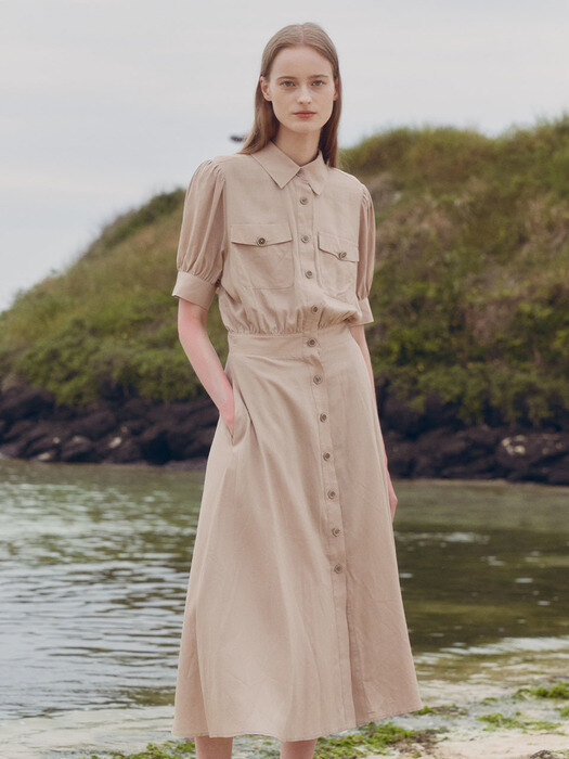 Pocket Robe Dress_Beige