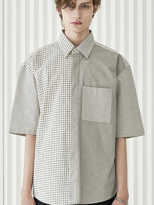 3 CHECK COMPLEX HALF SHIRT