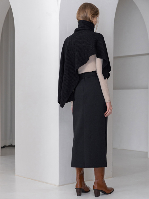 Wool Asymmetric Turtleneck Muffler