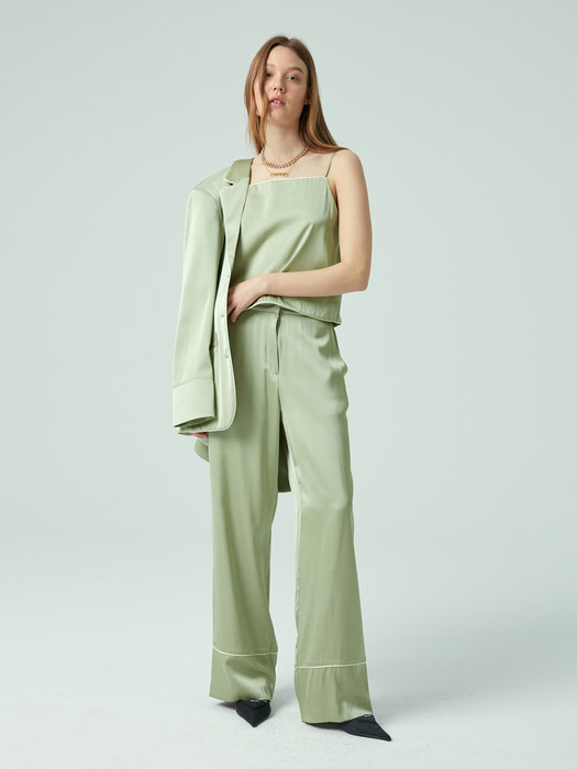 Satin Pajama Jacket (GREEN)