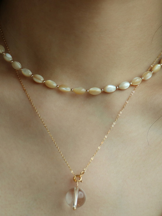 14K gold-filled nacre necklace