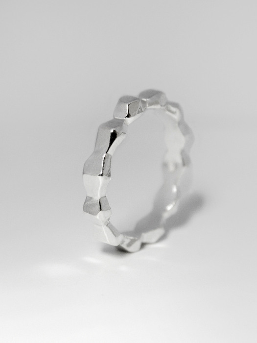  Block Silver Ring