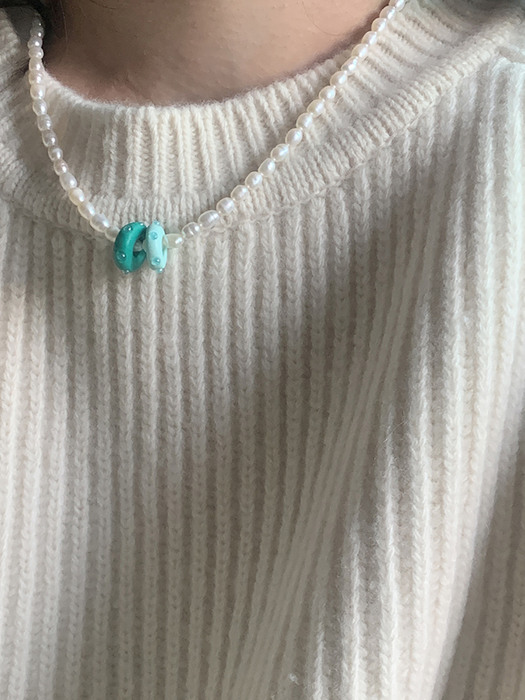 [단독] color layer pearl necklace (7colors)