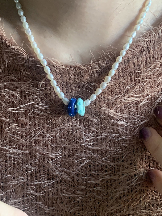 [단독] color layer pearl necklace (7colors)