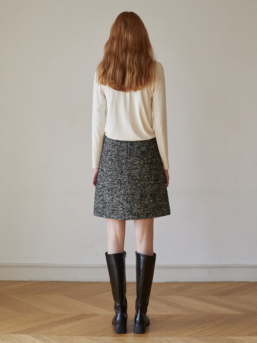 Herringbone Miniskirt_BLACK