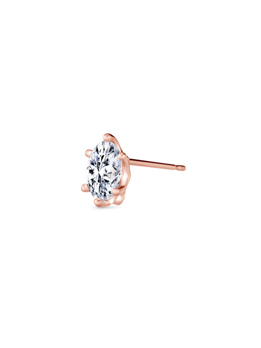 Solitaire oval earring(rose gold)