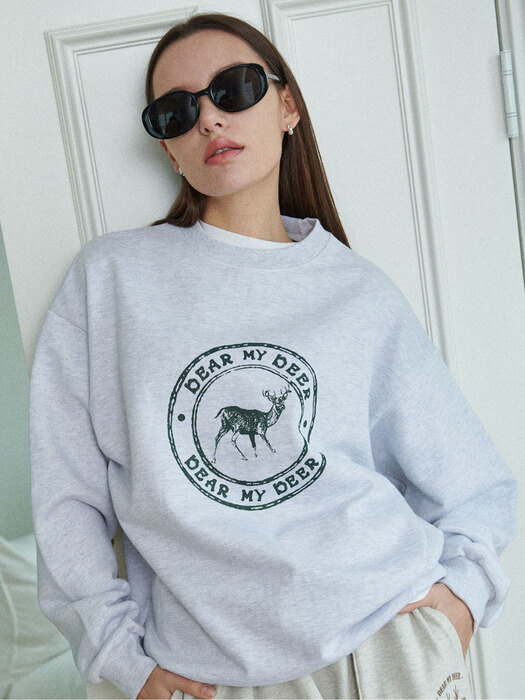 Deer stamp sweatshirt_ Oatmeal