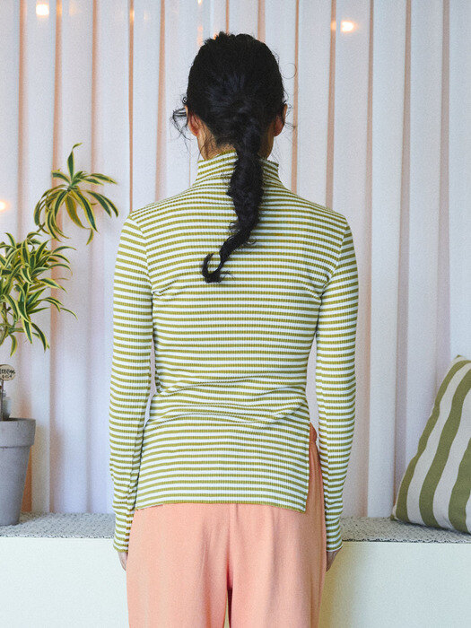 MAY HALF NECK TOP-OLIVE