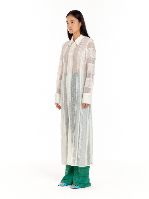 ULYSSA Lace Shirt Dress - Ivory