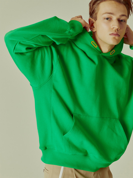OVERSIZED  EMBROIDERY HOODIE GREEN