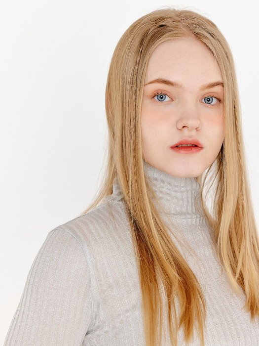 METALLIC SPAN TURTLENECK_SILVER